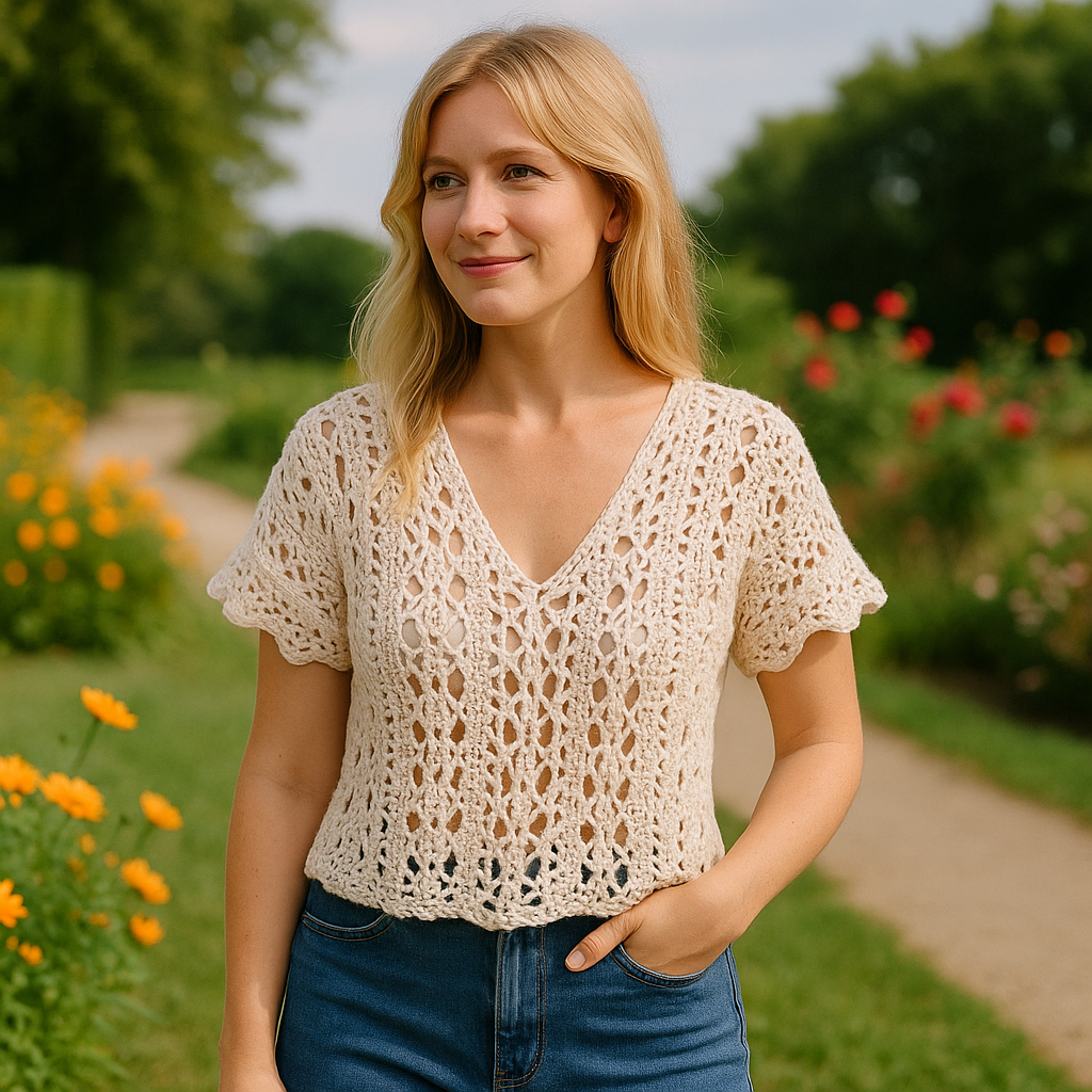 Castaway Tunic Crochet Pattern PDF | Summer Crochet Top, Lacy V-Neck Blouse, Boho Beach Cover Up, DIY Crochet Shirt Pattern