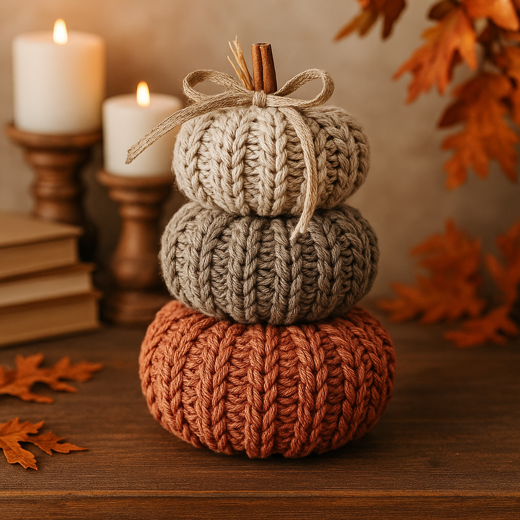 Crochet Pumpkin Trio Pattern with Video Tutorial – DIY Fall Decor, Easy Stackable Pumpkins, Handmade Autumn Crochet Project