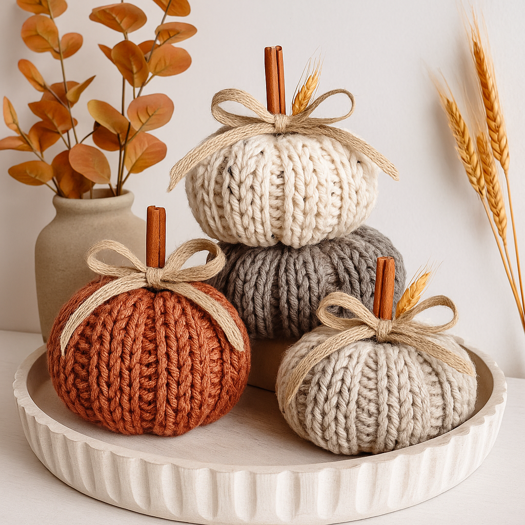Crochet Pumpkin Trio Pattern with Video Tutorial – DIY Fall Decor, Easy Stackable Pumpkins, Handmade Autumn Crochet Project