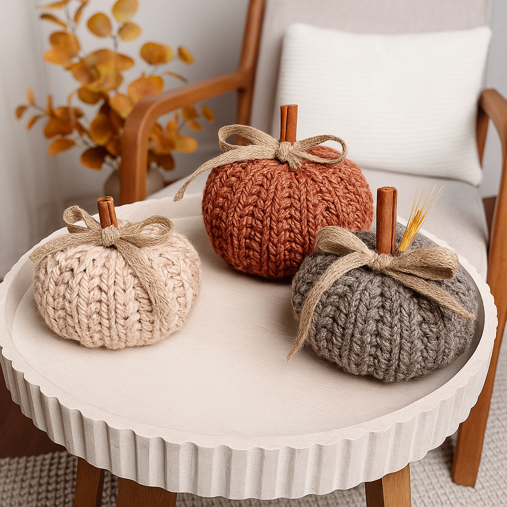 Crochet Pumpkin Trio Pattern with Video Tutorial – DIY Fall Decor, Easy Stackable Pumpkins, Handmade Autumn Crochet Project