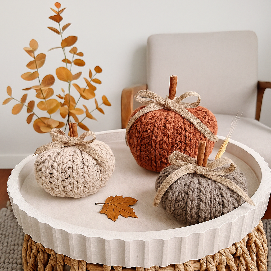 Crochet Pumpkin Trio Pattern with Video Tutorial – DIY Fall Decor, Easy Stackable Pumpkins, Handmade Autumn Crochet Project