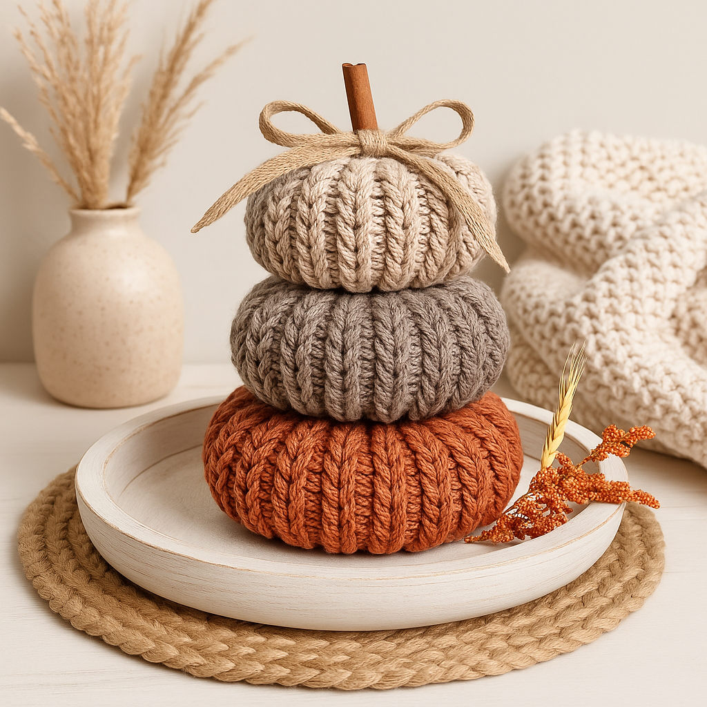 Crochet Pumpkin Trio Pattern with Video Tutorial – DIY Fall Decor, Easy Stackable Pumpkins, Handmade Autumn Crochet Project