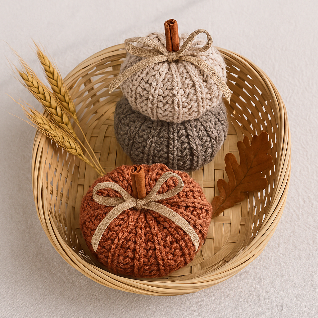 Crochet Pumpkin Trio Pattern with Video Tutorial – DIY Fall Decor, Easy Stackable Pumpkins, Handmade Autumn Crochet Project