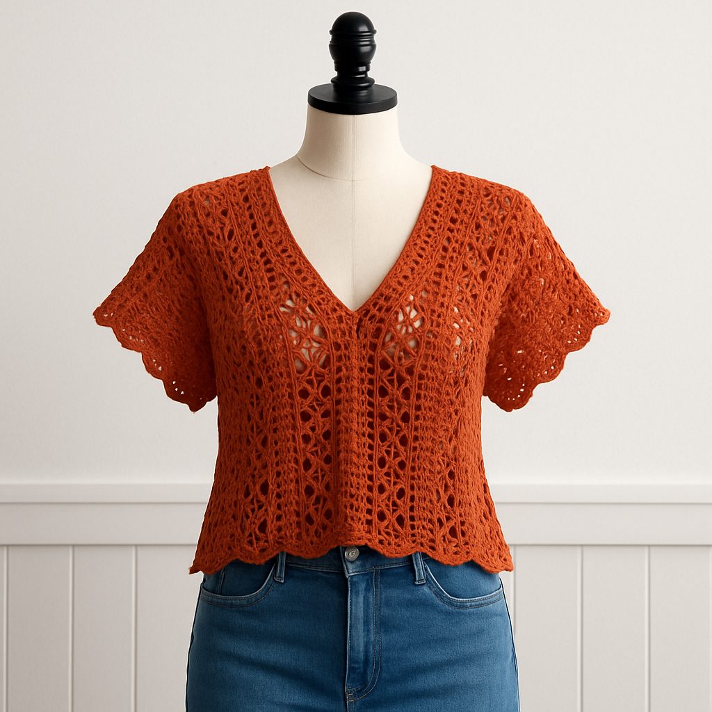 Castaway Tunic Crochet Pattern PDF | Summer Crochet Top, Lacy V-Neck Blouse, Boho Beach Cover Up, DIY Crochet Shirt Pattern
