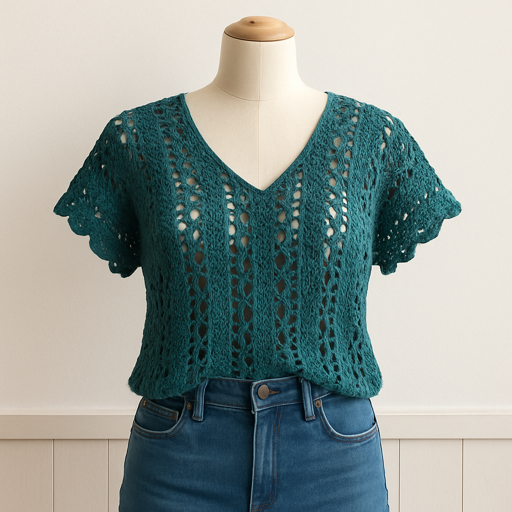 Castaway Tunic Crochet Pattern PDF | Summer Crochet Top, Lacy V-Neck Blouse, Boho Beach Cover Up, DIY Crochet Shirt Pattern