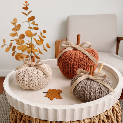 Crochet Pumpkin Trio Pattern with Video Tutorial – DIY Fall Decor, Easy Stackable Pumpkins, Handmade Autumn Crochet Project