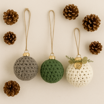 Crochet Christmas Ornament Pattern – DIY Bauble Crochet Pattern PDF – Handmade Holiday Tree Decoration Pattern (Beginner Friendly)