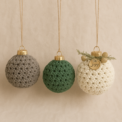 Crochet Christmas Ornament Pattern – DIY Bauble Crochet Pattern PDF – Handmade Holiday Tree Decoration Pattern (Beginner Friendly)