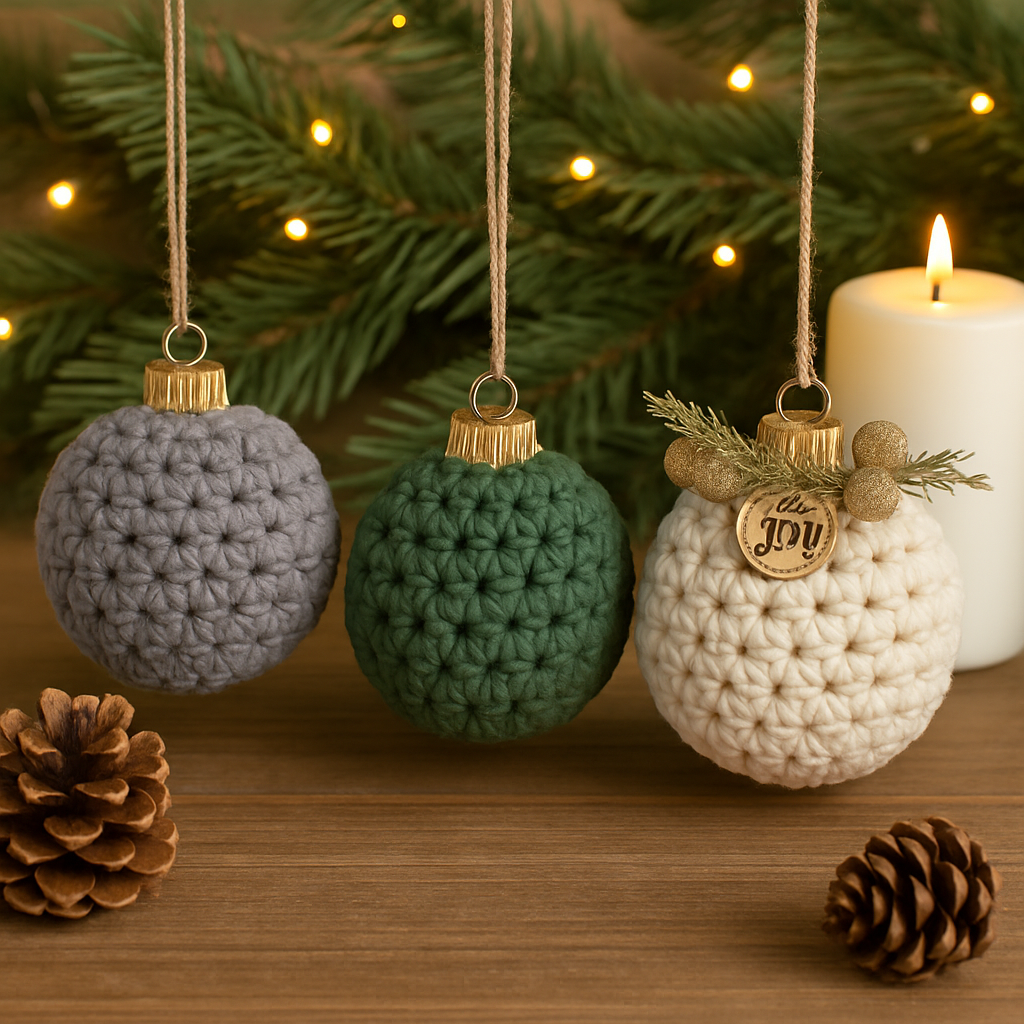 Crochet Christmas Ornament Pattern – DIY Bauble Crochet Pattern PDF – Handmade Holiday Tree Decoration Pattern (Beginner Friendly)