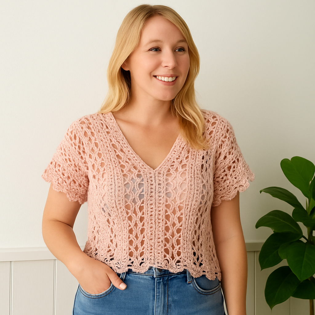 Castaway Tunic Crochet Pattern PDF | Summer Crochet Top, Lacy V-Neck Blouse, Boho Beach Cover Up, DIY Crochet Shirt Pattern