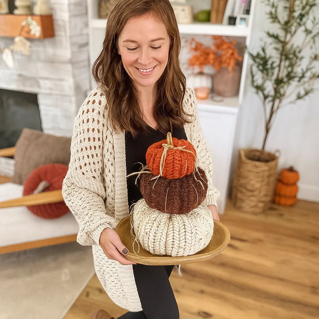 Chunky Crochet Pumpkin Pattern PDF + Video | Easy Herringbone Stitch Pumpkins in 6 Sizes | Fall & Thanksgiving Decor | Beginner Friendly