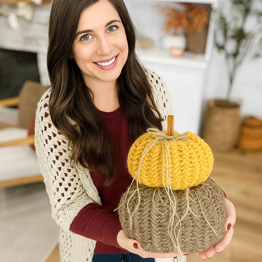 Chunky Crochet Pumpkin Pattern PDF + Video | Easy Herringbone Stitch Pumpkins in 6 Sizes | Fall & Thanksgiving Decor | Beginner Friendly